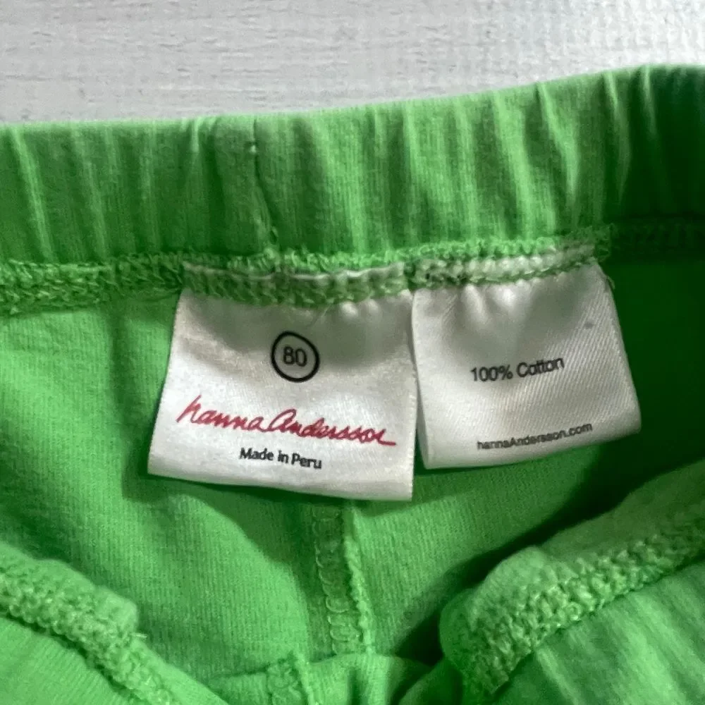 Hanna andersson girls lime green tumble‎ shorts 80/18-24 months